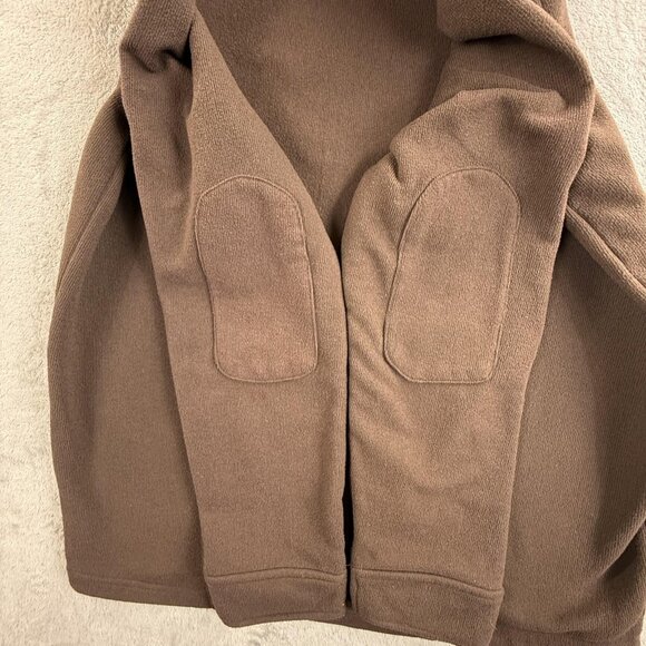 REI Fleece Pullover Mens XL Brown Quarter Zip Mock Neck Chest Pocket Elbow Patch - Picture 4 of 16